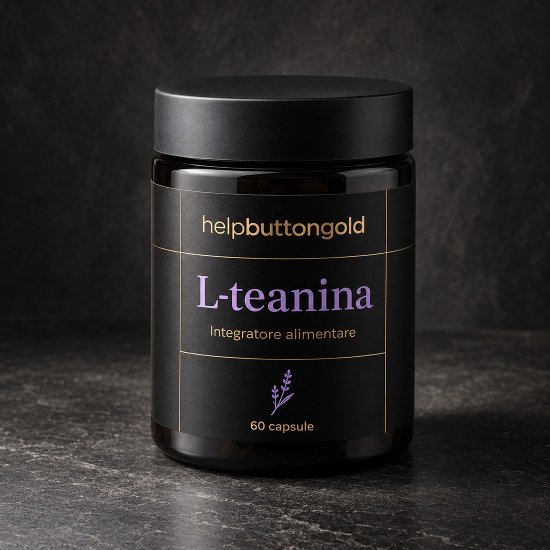 Barattolo di L-teanina, integratore alimentare, 60 capsule